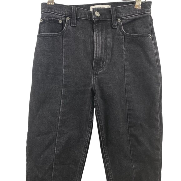Abercrombie & Fitch Women's Jeans 00/24 The Skinny High Rise Black Denim - Picture 1 of 14